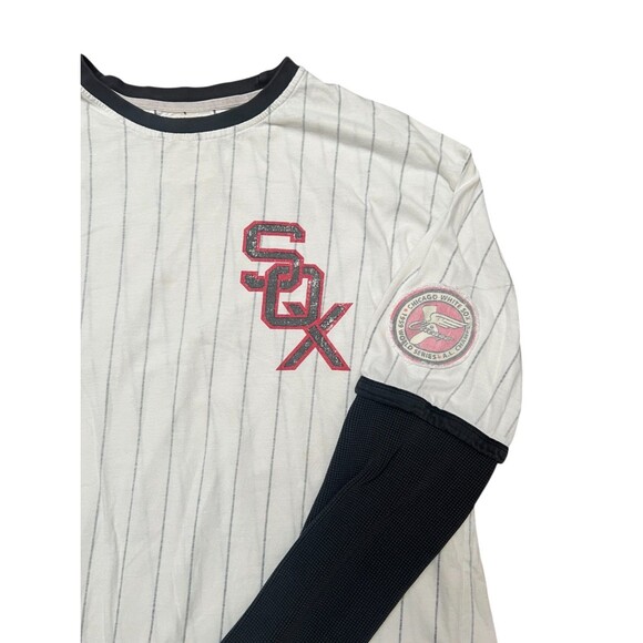 1959 Chicago White Sox Layered Jersey Shirt Youth Large Red MLB Apparel VINTAGE - Picture 5 of 11